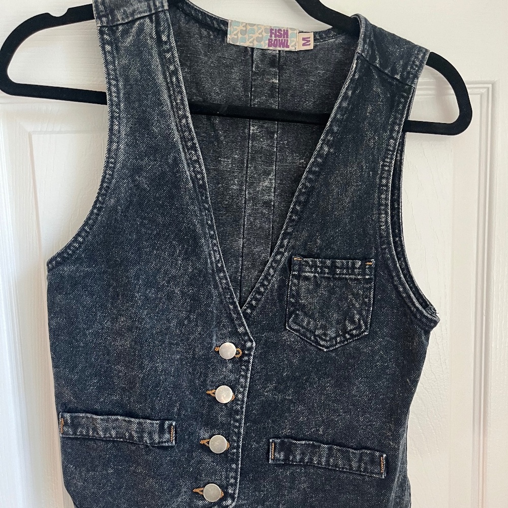 Womens Acid Washed Vest